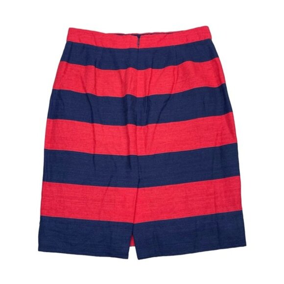 J.CREW Linen Blend Stripe Pencil Skirt Sz 2 - Picture 5 of 5